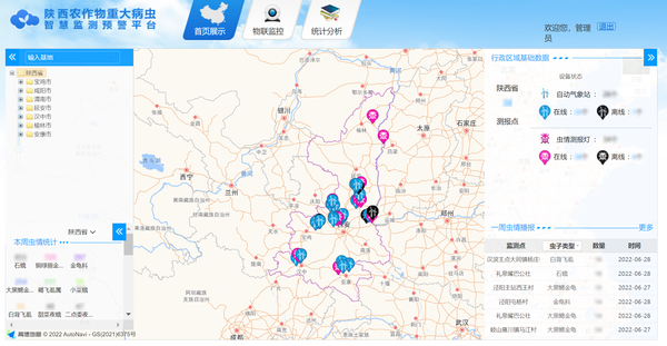 陕西农作物重大病虫害智慧监测预警平台 陕西农作物重大病虫害智慧监测预警平台